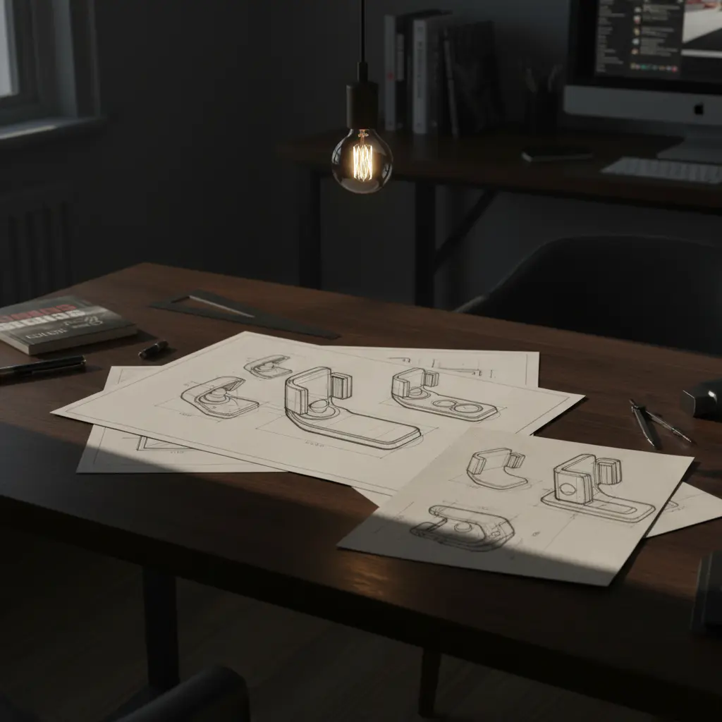 Sketches and blueprints of DriveSnap Mount